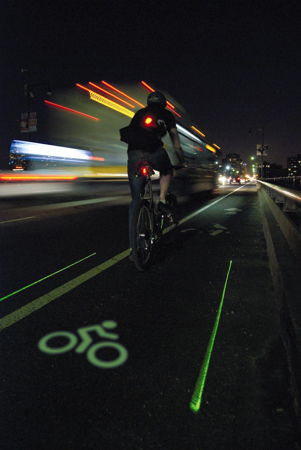 Laser deals bike lane